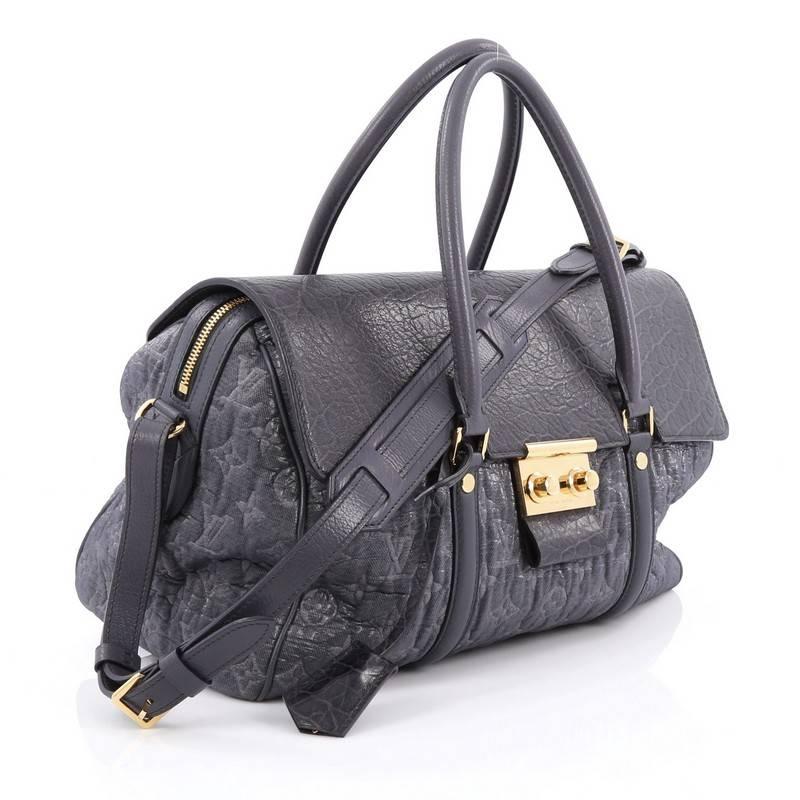 Gray Louis Vuitton Volupte Psyche Handbag Limited Edition Monogram Jacquard