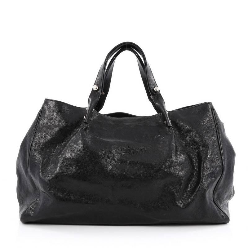 Women's or Men's Chanel Pocket in the City Tote Caviar Large