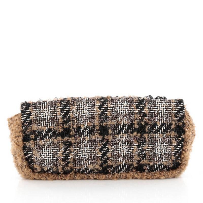 Chanel CC Chain Flap Tweed with Shearling East West In Good Condition In NY, NY