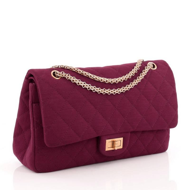 Purple Chanel Reissue 2.55 Handbag Quilted Jersey 227