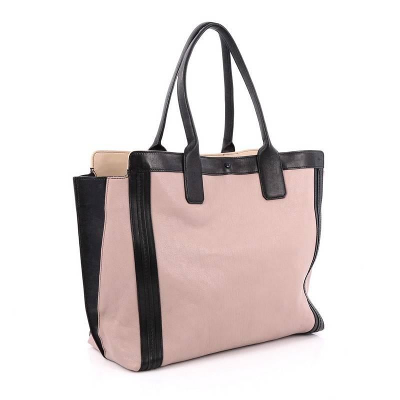 Beige Chloe Alison East West Tote Leather Large