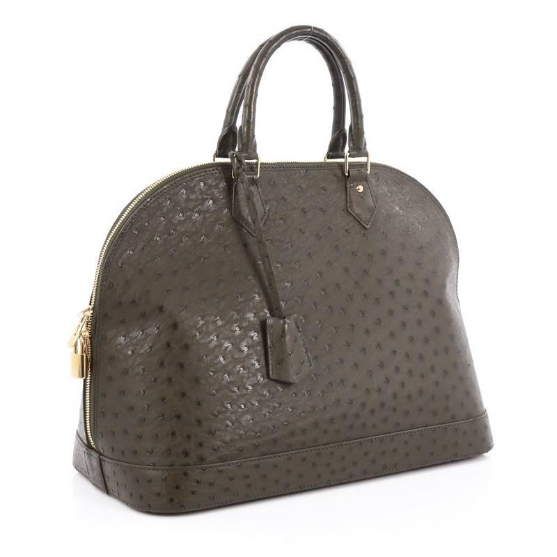 Black Louis Vuitton Alma Handbag Ostrich GM