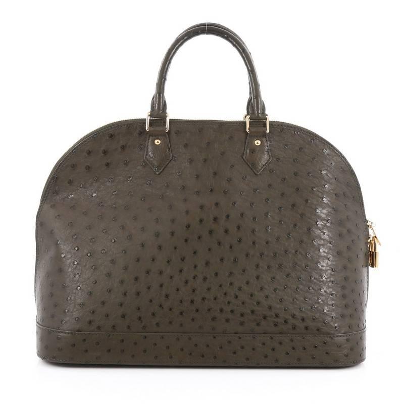 Louis Vuitton Alma Handbag Ostrich GM In Good Condition In NY, NY