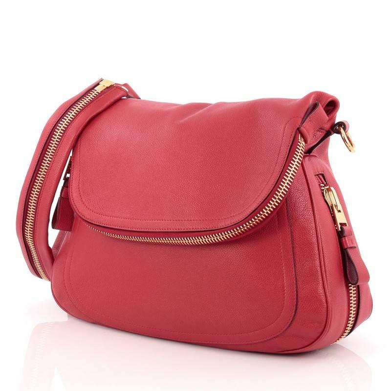 Red Tom Ford Jennifer Shoulder Bag Leather Large