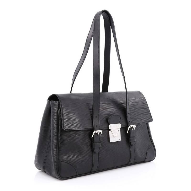 Black Louis Vuitton Segur Handbag Epi Leather MM