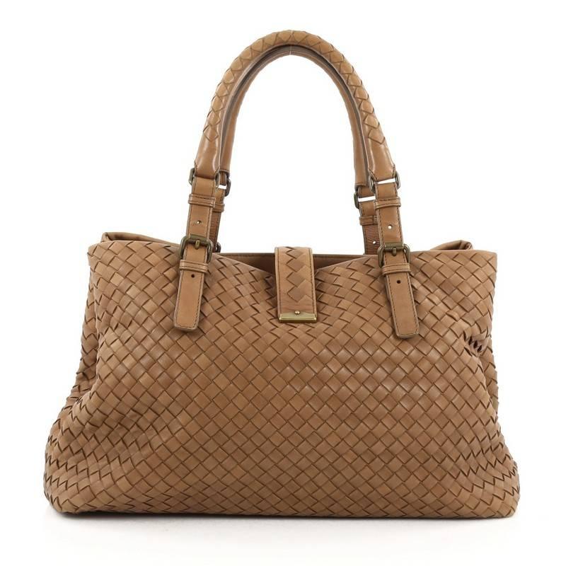 Bottega Veneta Roma Handbag Intrecciato Nappa Medium In Good Condition In NY, NY