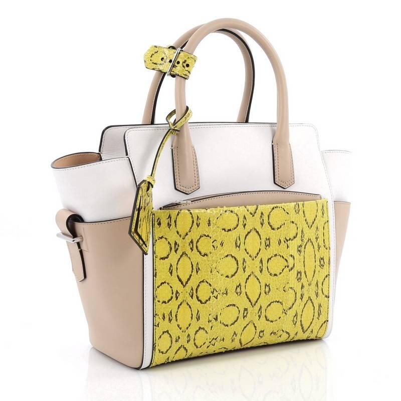 Beige Reed Krakoff Atlantique Tote Leather and Python Mini
