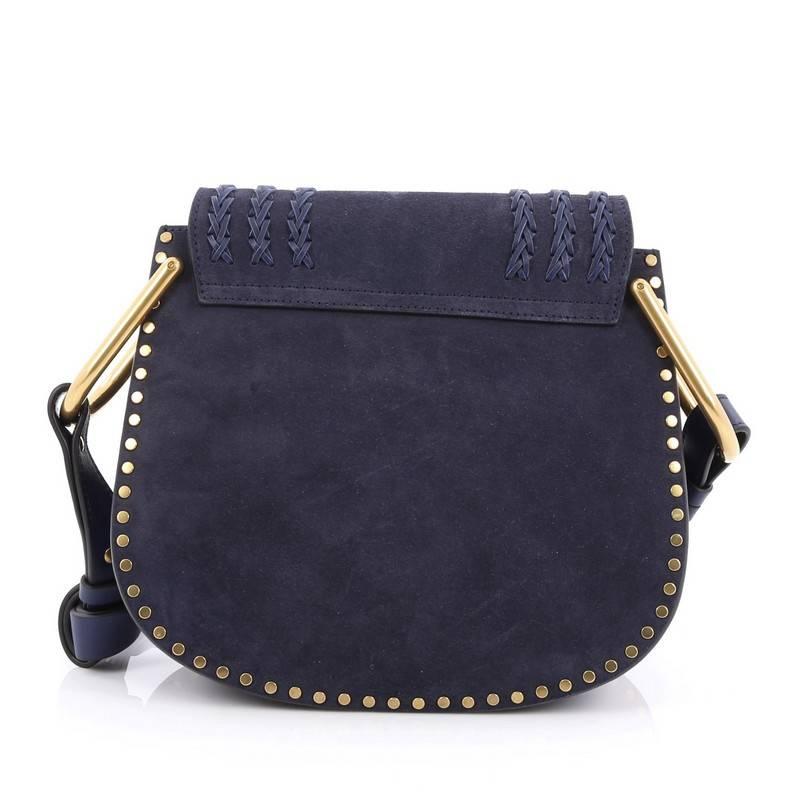 Black Chloe Hudson Handbag Whipstitch Suede Small