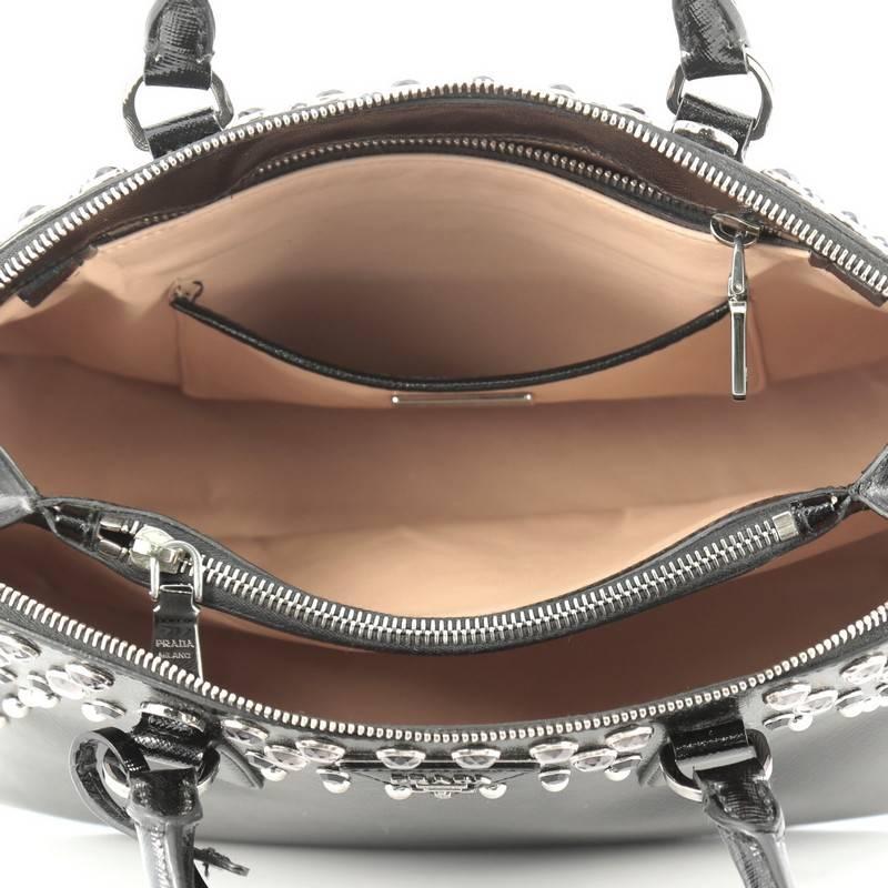 Prada Promenade Handbag Studded Vernice Saffiano Leather Medium 1