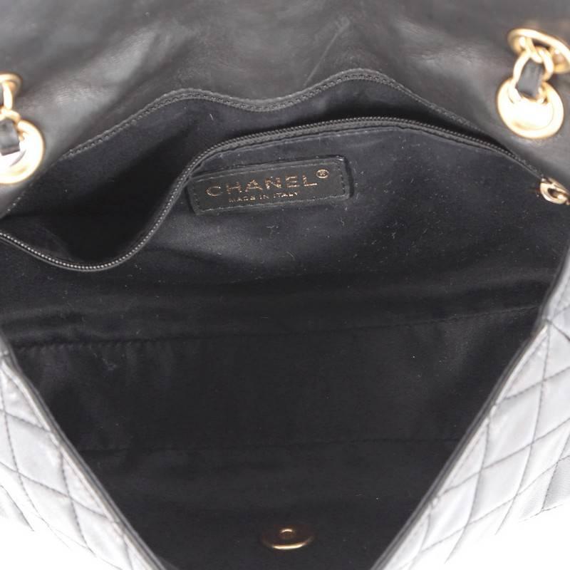 Black Chanel Cruise Charm Flap Bag Quilted Lambskin Medium