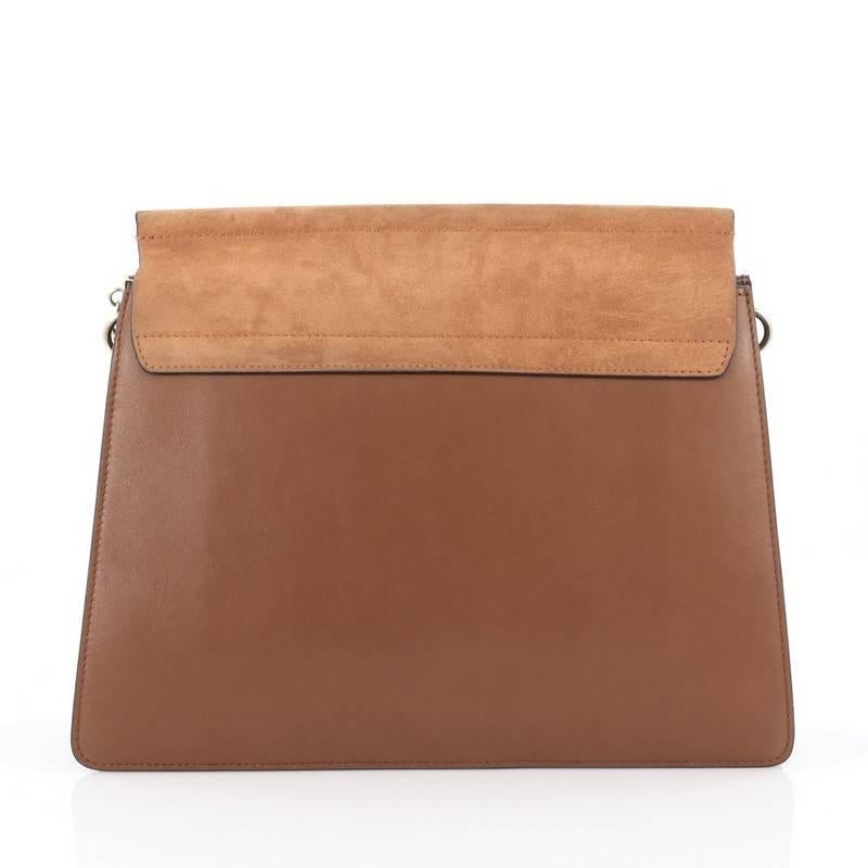 Chloe Faye Shoulder Bag Leather and Suede Medium In Good Condition In NY, NY