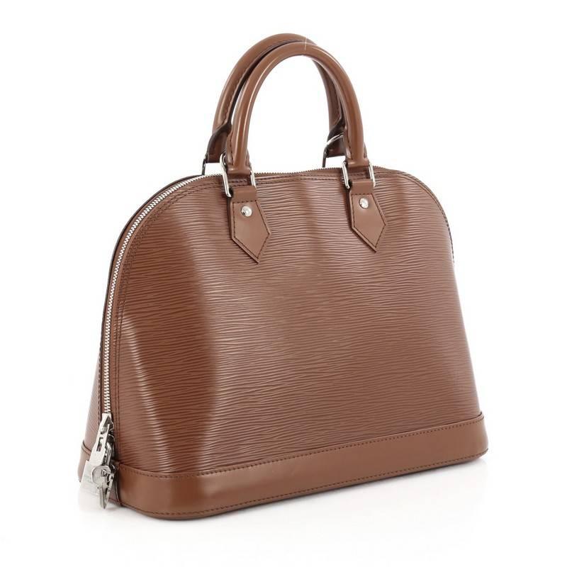 Brown Louis Vuitton Alma Handbag Epi Leather PM