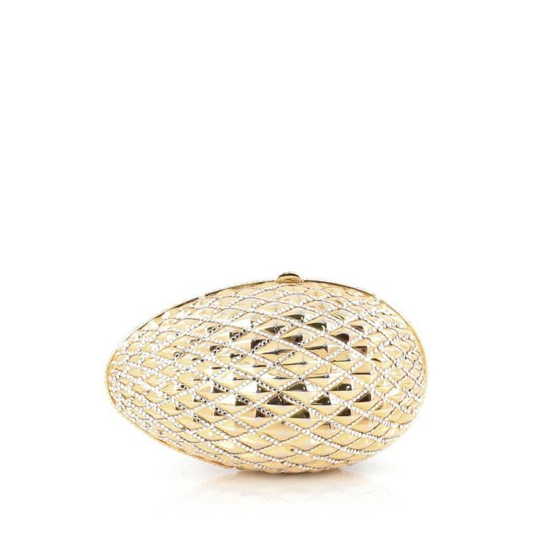 Judith Leiber Egg Minaudiere Embellished Metal Small In Good Condition In NY, NY