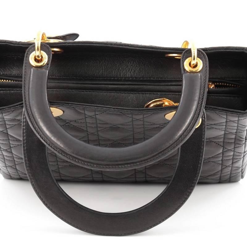 Christian Dior Lady Dior Handbag Cannage Quilt Lambskin Medium 2