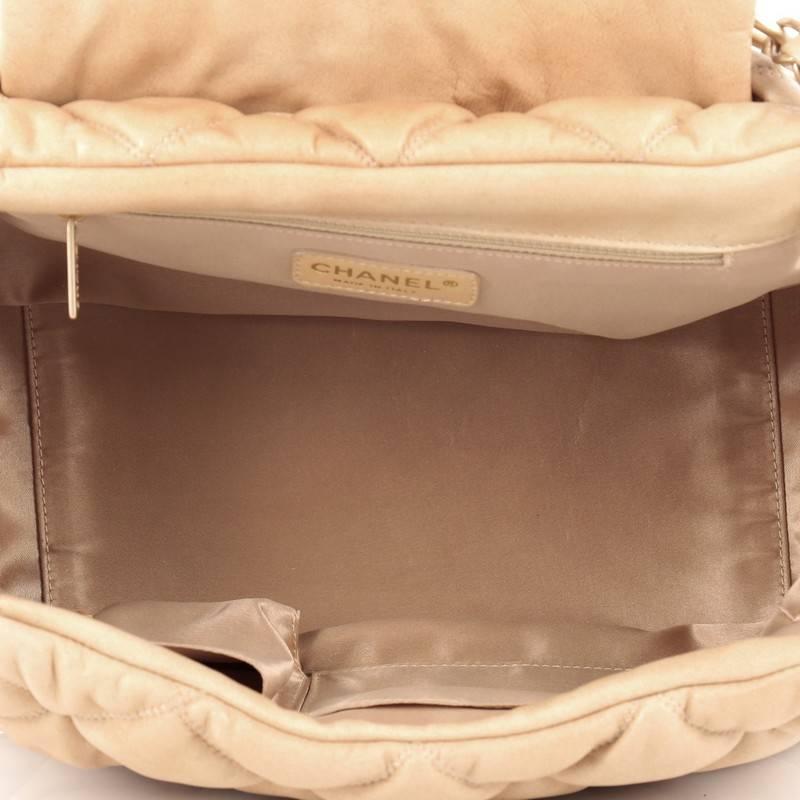 Beige Chanel Bubble Accordion Flap Bag Quilted Lambskin Medium