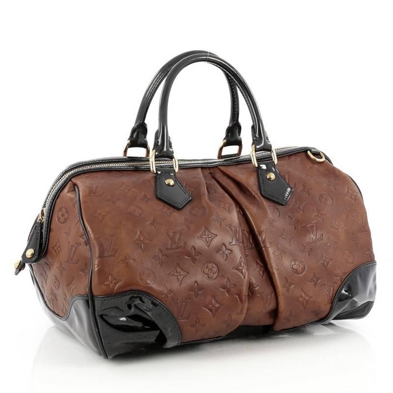 Louis Vuitton Stephen Handbag Monogram Embossed Leather In Good Condition In NY, NY