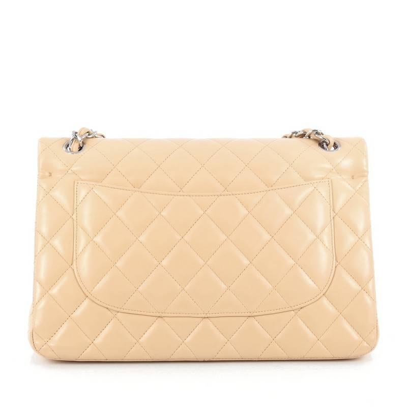 Classic Double Flap Bag Quilted Lambskin Jumbo In Good Condition In NY, NY