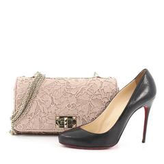 Valentino Girello Shoulder Bag Leather Lace Medium