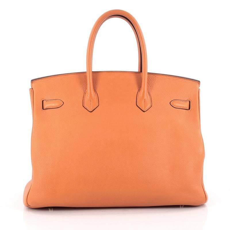 Women's Hermes Birkin Handbag Orange Clemence with Gold Hardware 35