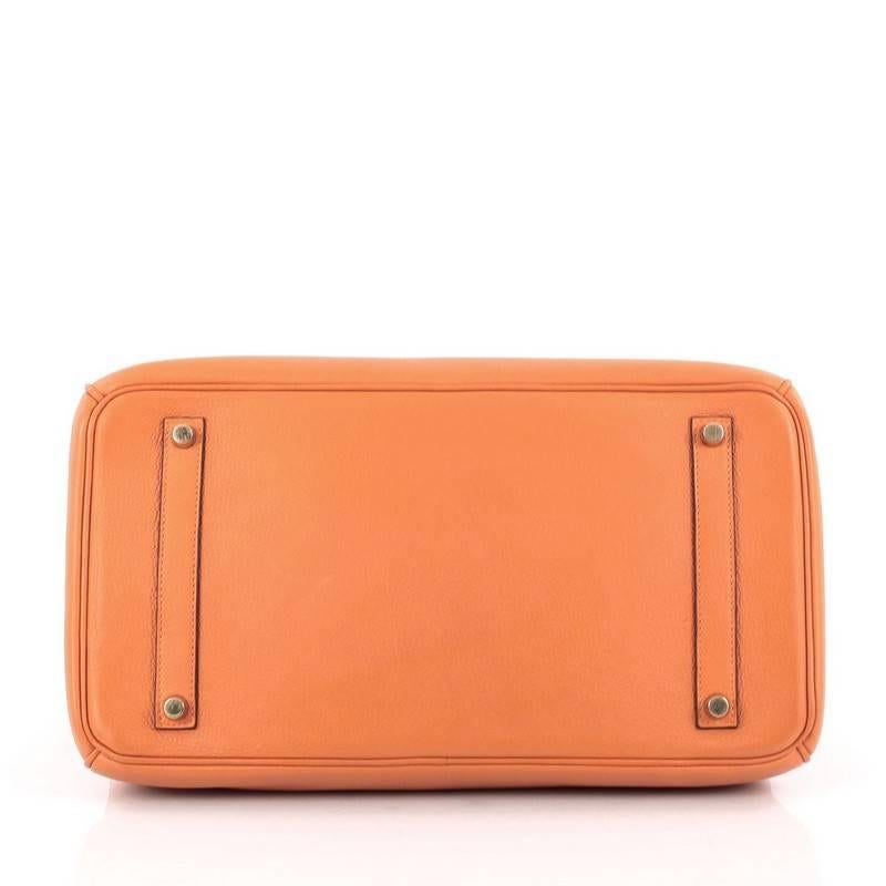 Hermes Birkin Handbag Orange Clemence with Gold Hardware 35 1