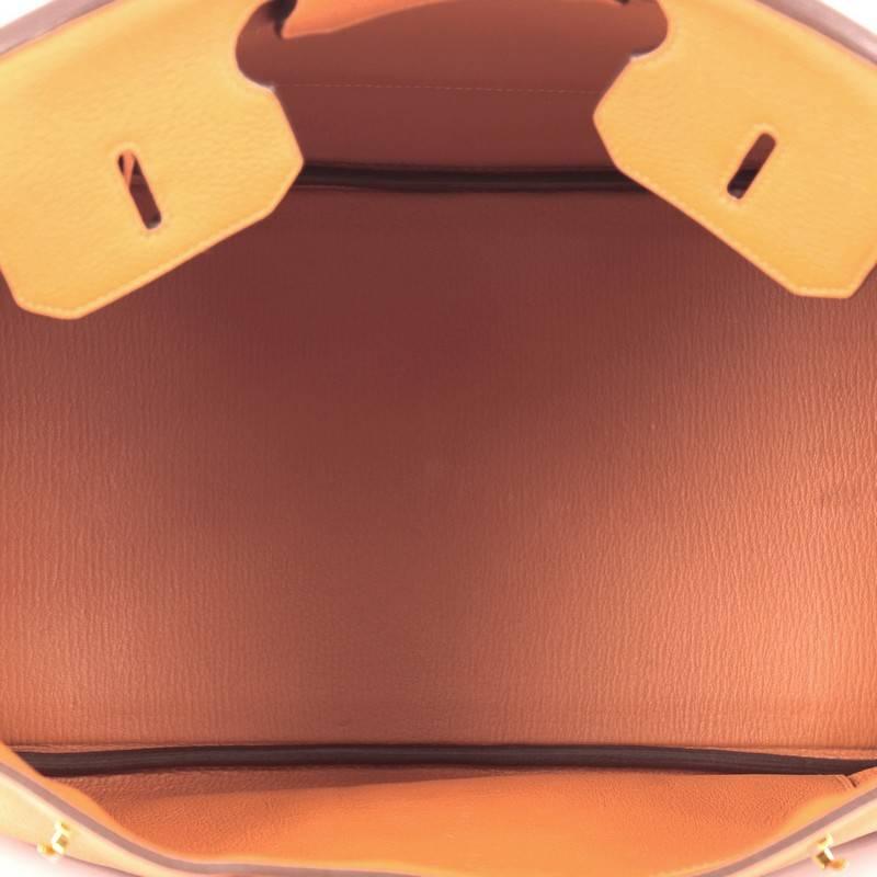 Hermes Birkin Handbag Orange Clemence with Gold Hardware 35 2