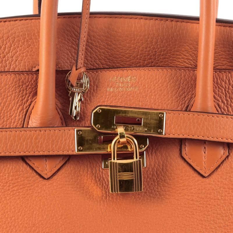 Hermes Birkin Handbag Orange Clemence with Gold Hardware 35 3