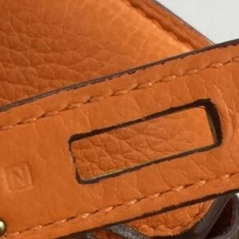 Hermes Birkin Handbag Orange Clemence with Gold Hardware 35 4