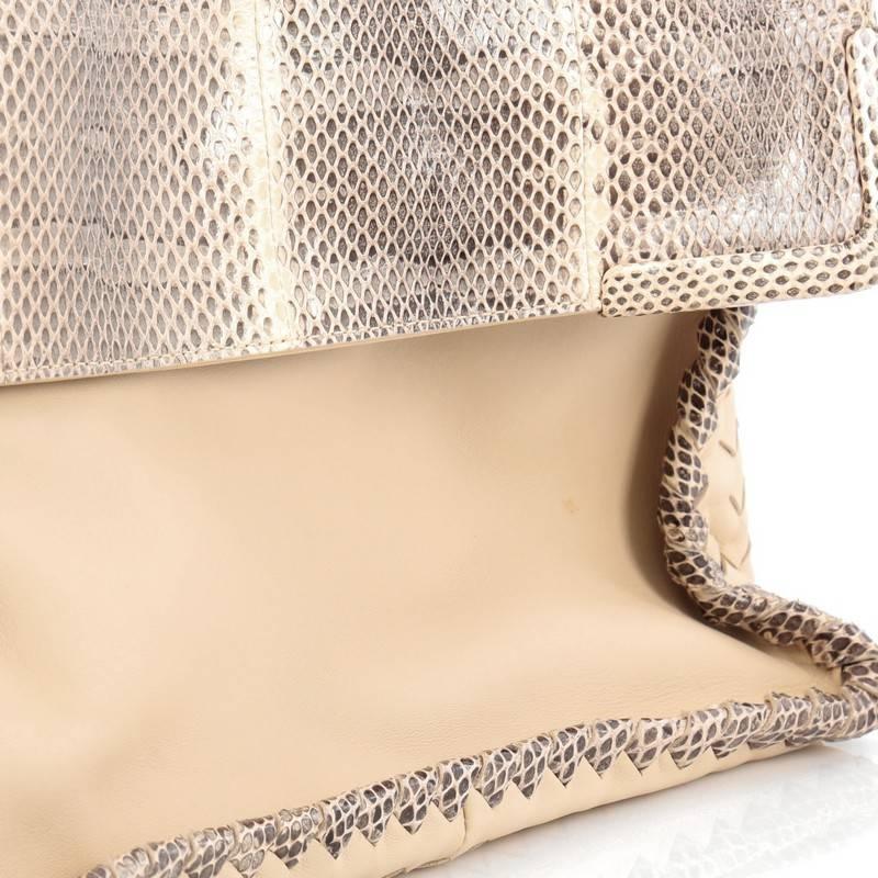 Bottega Veneta Fold Over Convertible Shoulder Bag Leather with Python Medium 2