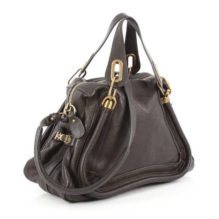 Chloe Paraty Top Handle Bag Leather Medium At 1stdibs Black Chloe Paraty Top Handle Bag Leather Medium For