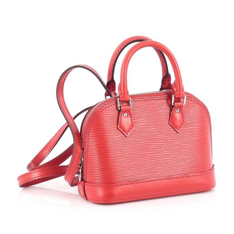 Red Louis Vuitton  Alma Handbag Epi Leather Nano