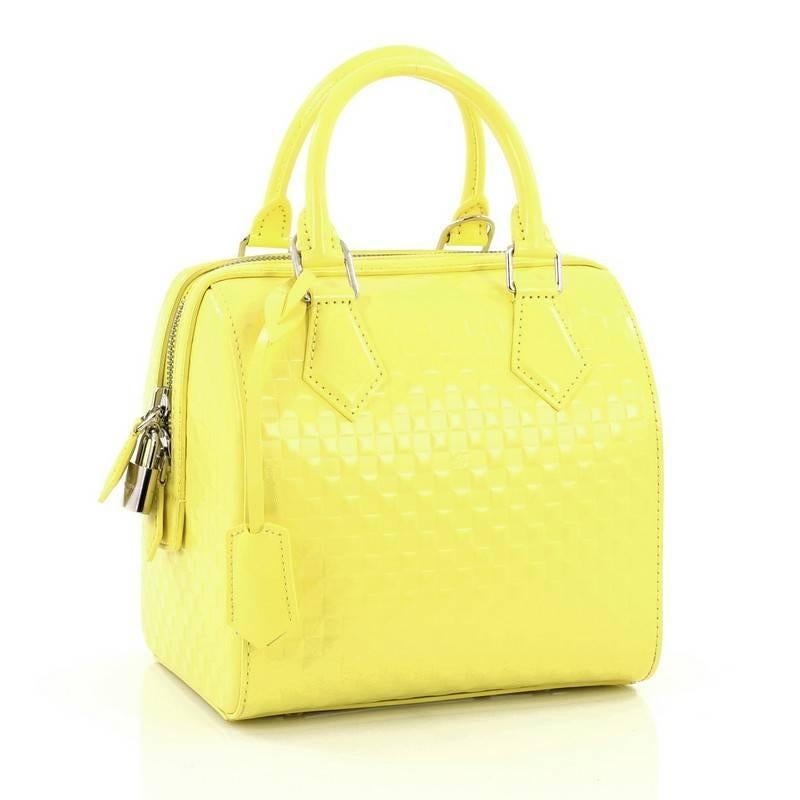 Yellow Louis Vuitton Speedy Cube Bag Facette PM