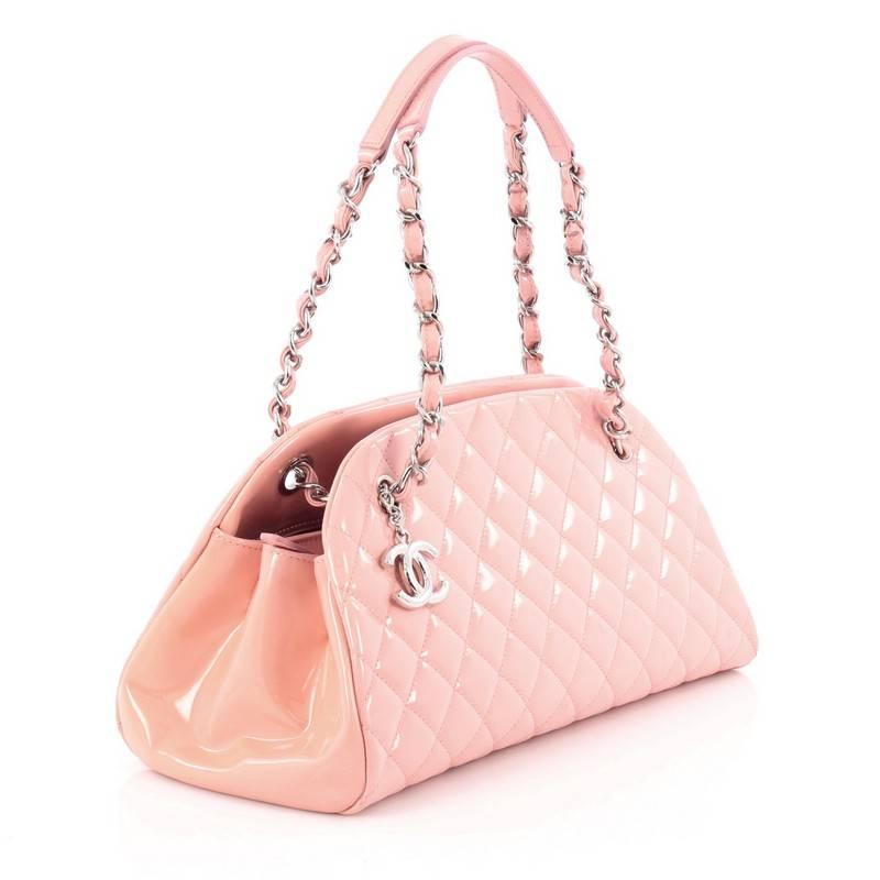 Orange Chanel Just Mademoiselle Handbag Quilted Patent Medium