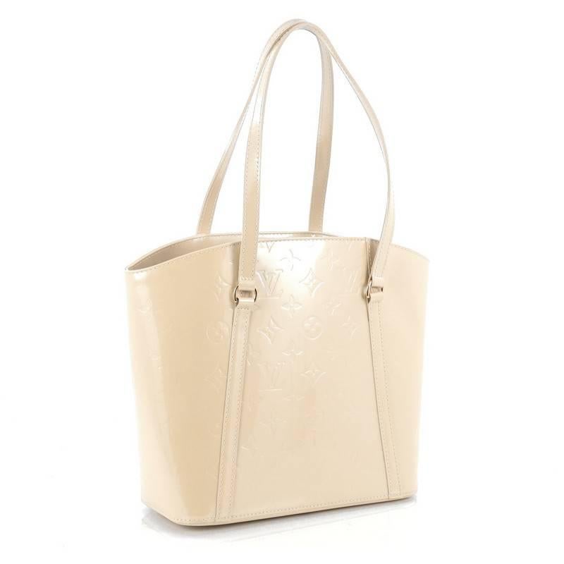 White Louis Vuitton Avalon Handbag Monogram Vernis MM