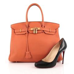 Hermes Birkin Handbag Orange Togo with Gold Hardware 35