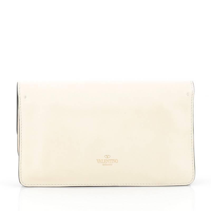 Valentino Layered Flap Clutch Leather Small In Good Condition In NY, NY