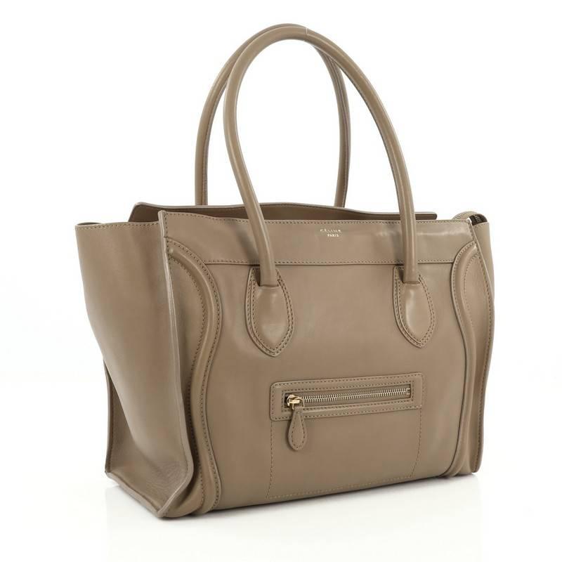 Brown Celine Shoulder Luggage Bag Leather