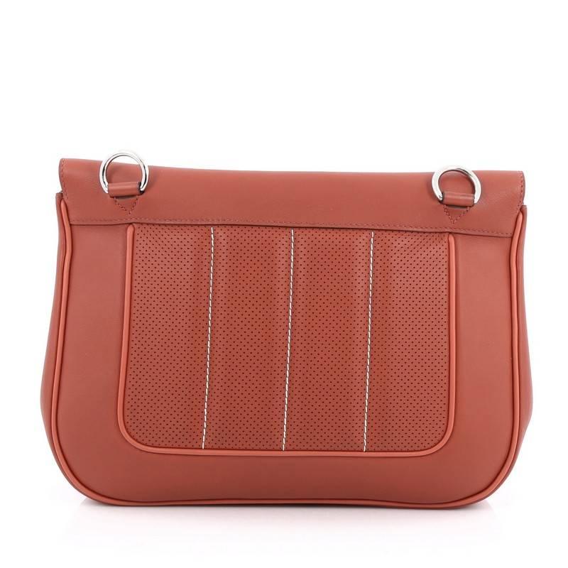 Pink Hermes Berline Handbag Perforated Swift 28