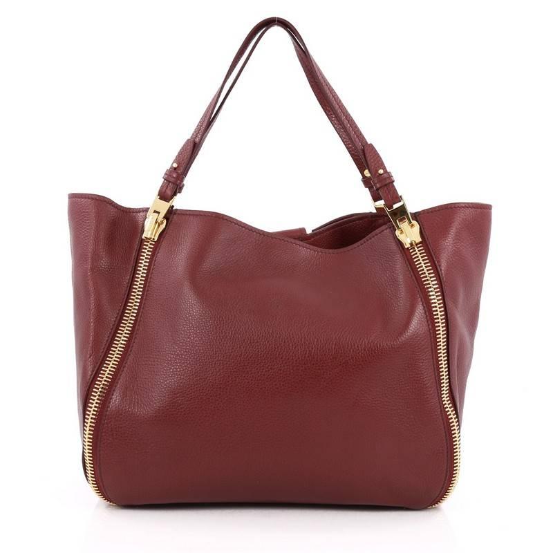 Tom Ford Sedgwick Zip Tote Leather Medium In Good Condition In NY, NY