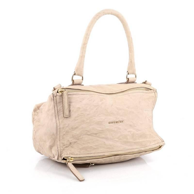 Beige Givenchy Pandora Bag Distressed Leather Medium