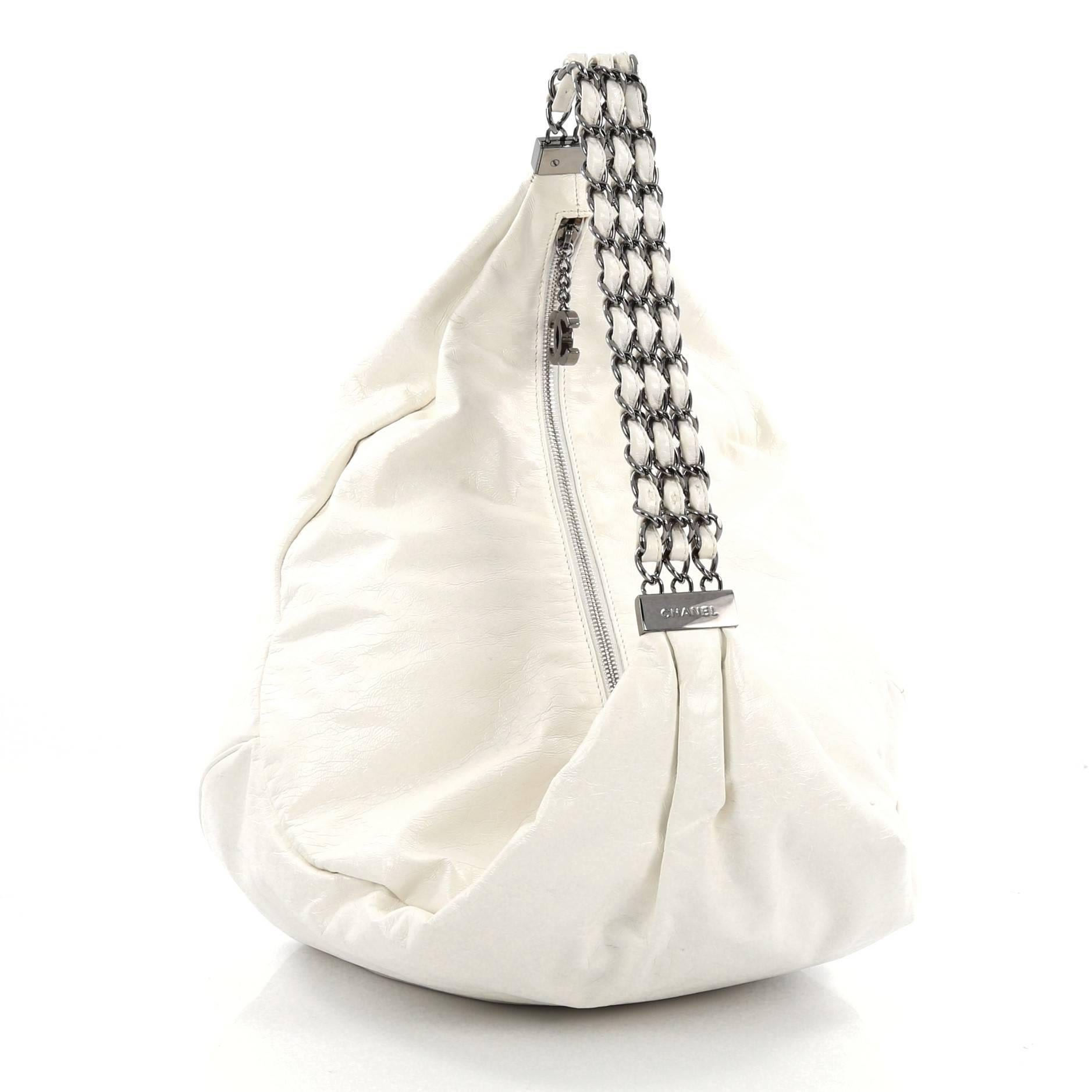 Chanel Rock and Chain Hobo Leather Large In Good Condition In NY, NY
