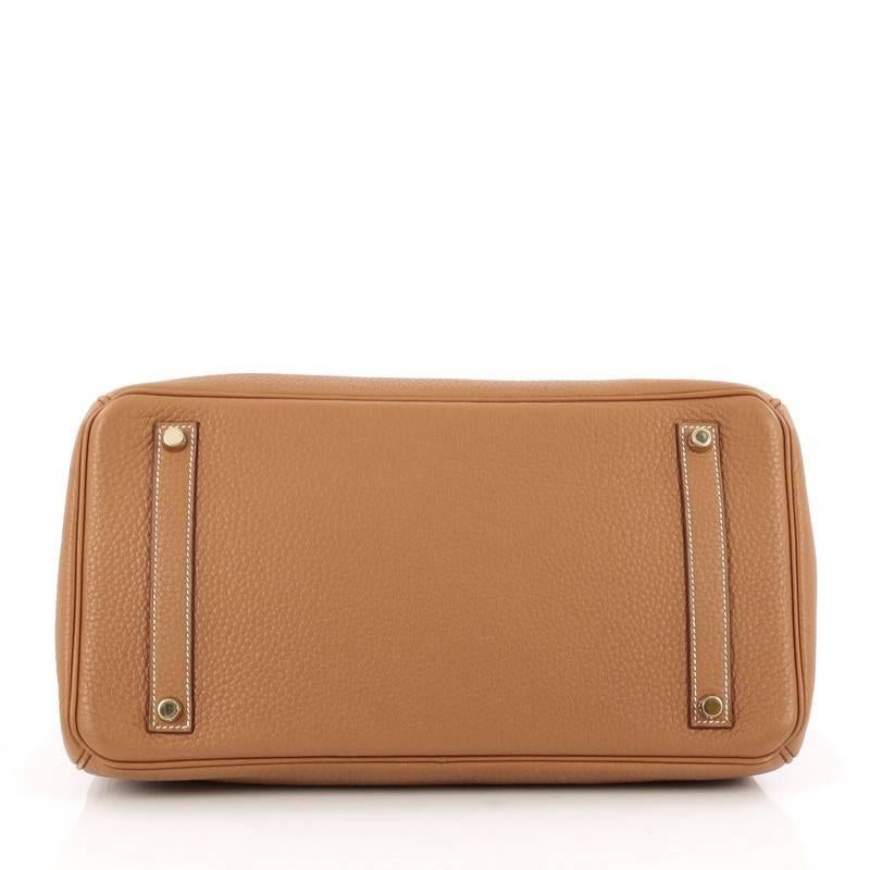 Hermes Birkin Handbag Brown Clemence with Gold Hardware 35 1