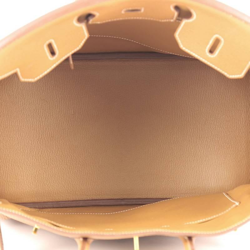 Hermes Birkin Handbag Brown Clemence with Gold Hardware 35 2
