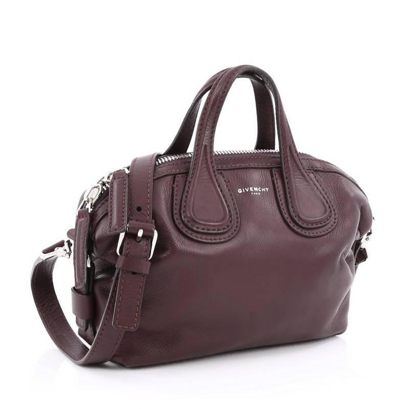 Black Givenchy Nightingale Crossbody Bag Waxed Leather Micro