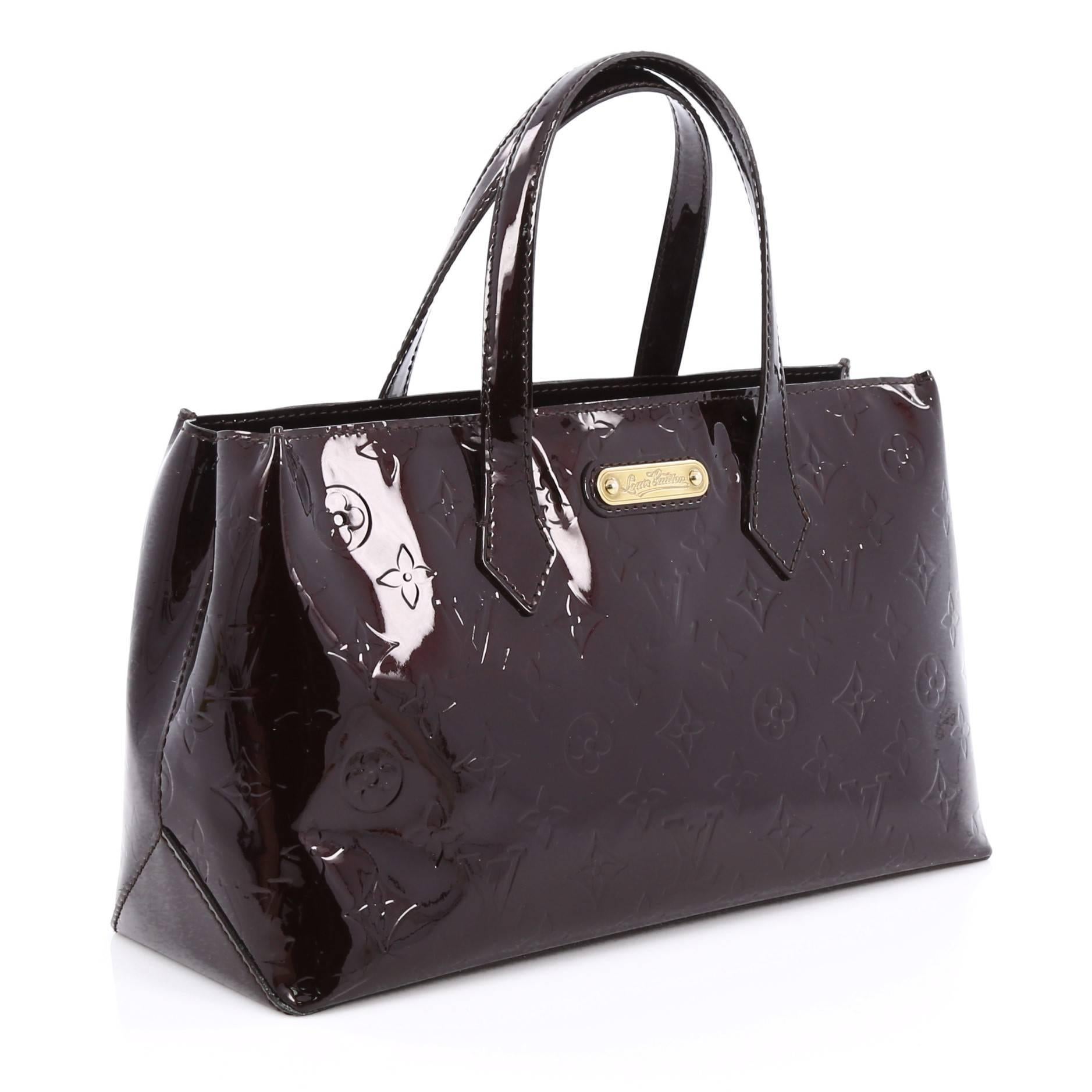 Black Louis Vuitton Wilshire Handbag Monogram Vernis PM
