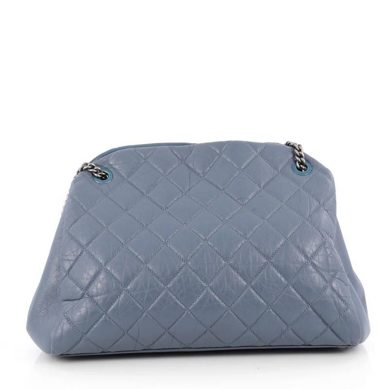 Chanel Aged Chain Mademoiselle Bowling Bag Quilted Aged Calfskin Large In Good Condition In NY, NY