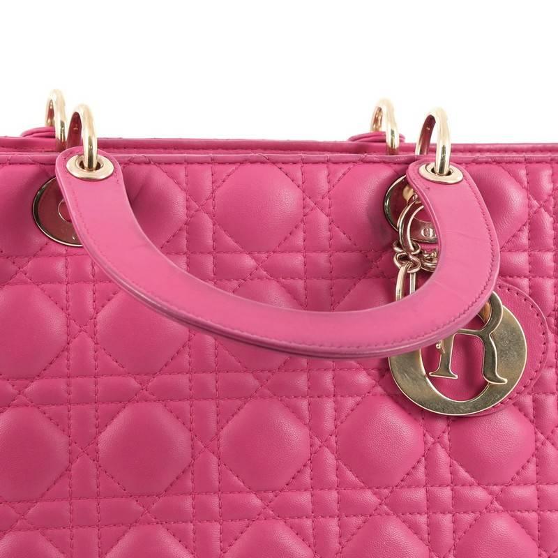 Christian Dior Lady Dior Handbag Cannage Quilt Lambskin Large 2