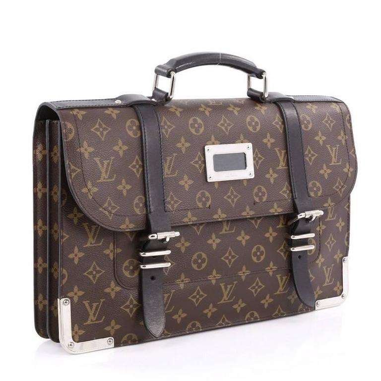 Louis Vuitton Larry Briefcase Macassar Monogram Canvas at 1stDibs