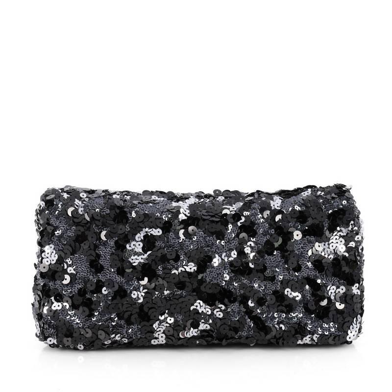 Chanel Classic Single Flap Bag Sequins East West In Good Condition In NY, NY