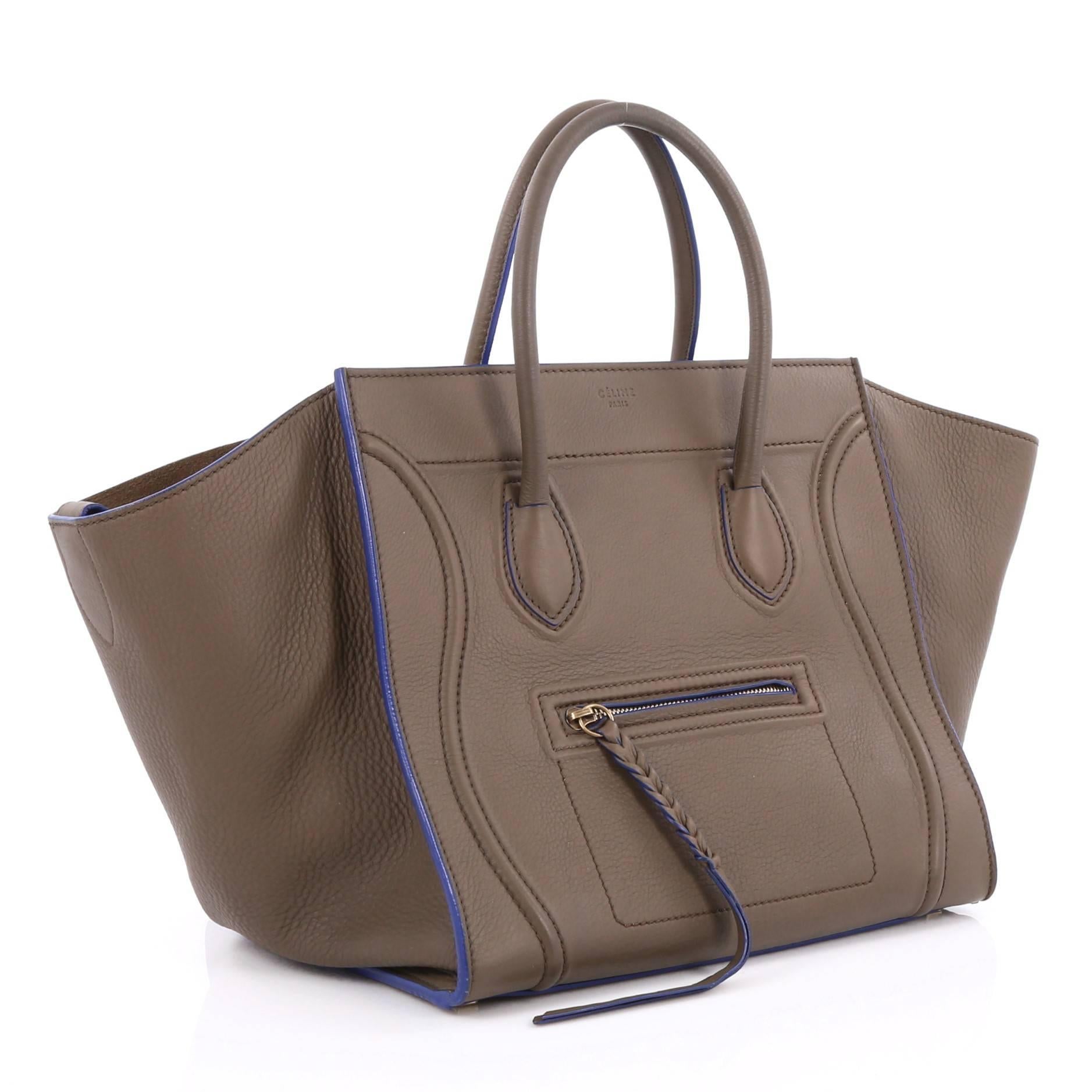 Gray Celine Phantom Handbag Grainy Leather Medium