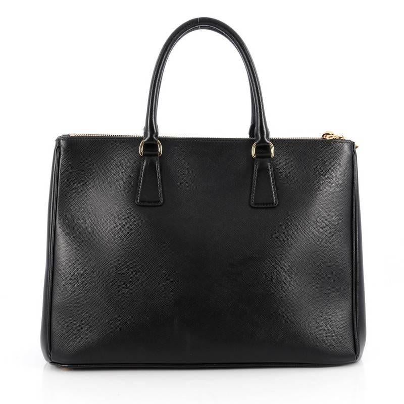 Prada Double Zip Lux Tote Saffiano Leather Large In Good Condition In NY, NY